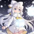 00059-4172593353-extremely detailed CG unity 8k wallpaper,light blue meme,(snow background 1.2),Dim tone,cold snow,1girl,solo,white tofu,(white-y.png